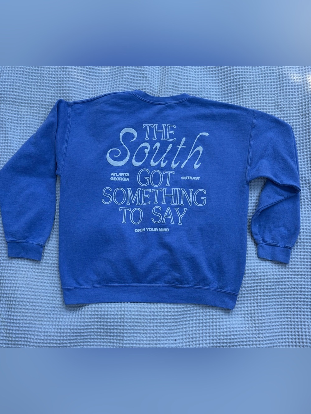 Outkast Graphic Sweatshirt Blue Crewneck Double Sided Medium - Picture 3 of 7